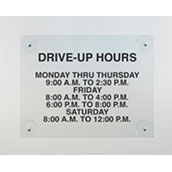 Window Mount Acrylic Hours Display - 14w x 11h