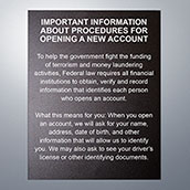 Patriot Act Sign (Important Information) - 11w x 14h Magnetic