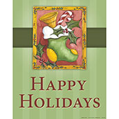 Happy Holidays with Stocking Holiday Poster