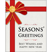Season's Greetings with Bow Holiday Poster