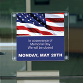 Sign Holder with Set of (10) Full-Color Holiday Signs, 5-1/2sq