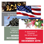 Set of (10) Full-Color Holiday Signs, 8-1/2sq