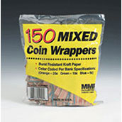 Flat Tubular Coin Wrappers - 150 Mixed Pack