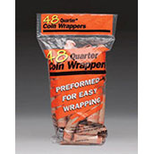 Preformed Coin Wrappers for Quarters - Carton of 15 Bags