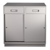 2 Drawer, 2 Sliding Cupboard Teller Pedestal - 36w x 38.5h
