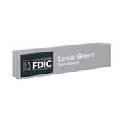1/3 Split Engraved FDIC Square Nameplate Insert