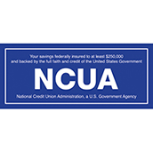 2-Sided Interior NCUA Window Decal - 7w x 3h