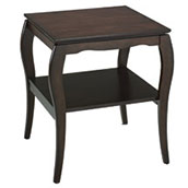 Curved End Table with Shelf