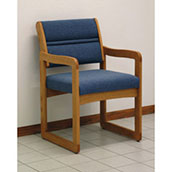 Single Oak Reception Chair with Arms