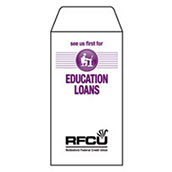 Education Loans (Button) 1-Color Drive-Up Envelopes