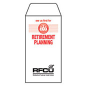 Retirement Planning (Button) 1-Color Drive-Up Envelopes
