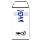 Auto Loans (Button) 1-Color Drive-Up Envelopes