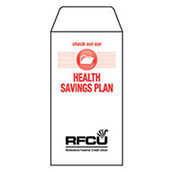 Health Savings Plan (Button) 1-Color Drive-Up Envelopes