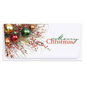 Merry Christmas with Ornaments Currency Envelope (Foil)