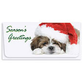 Season's Greeting with Puppy Currency Envelope (Foil)