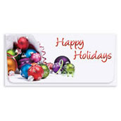 Happy Holidays with Ornaments Currency Envelope (Foil)