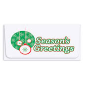 Season's Greeting with Ornaments Currency Envelope