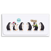 Season's Greetings with Penguins Currency Envelope