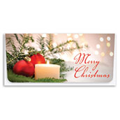 Merry Christmas with Candle and Ornament Currency Envelope