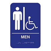 Mens Handicap Accessible Acrylic ADA Compliant Sign - 6w x 9h