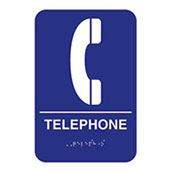 Telephone Acrylic ADA Compliant Sign - 6w x 9h