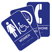 Set of 10 Acrylic ADA Compliant Signs - 6w x 9h