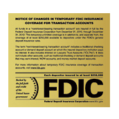 Temporary Liquidity with FDIC Logo- Wall 7w x 6.5h
