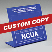 Transaction Account Coverage Sign for NCUA - Custom