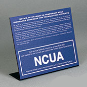Transaction Account Coverage Sign for NCUA Magnetic Sign - 7w x 6.5h