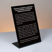 6w x 9h Transaction Account Coverage Sign
