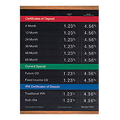 Wood Accent Frame with 22w x 28h Rate Display