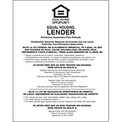 Equal Housing Lender (Credit Unions) - 11w x 14h Laser Print