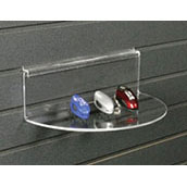 Clear Acrylic Half-Moon Slatwall Shelf
