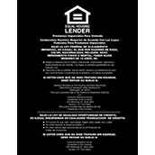 Equal Housing Lender (National Banks) SPANISH - 11w x 14h Acrylic
