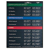 22w x 28h Sub-Surface Printed Rate Display for Metal Floor Displays