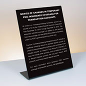 Temporary Liquidity Sign - 11w x 14h Bent Acrylic