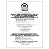 Equal Housing Lender (FDIC Banks) - 11w x 14h Acrylic