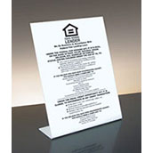 Equal Housing Lender (National Banks) - 11w x 14h Bent Acrylic