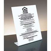 Equal Housing Lender (National Banks) - 11w x 14h Bent Acrylic