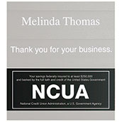 NCUA Sign Insert for Teller Information Display - 7w x 3h