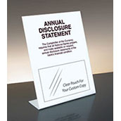 Annual Disclosure Statement (Comptroller of Currency) - 11w x 14h Bent Acrylic