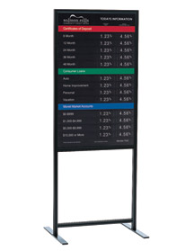 COMBO - Sturdy Black Floor Stand with 22w x 36h MC Rate Display