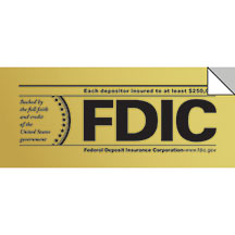 2-Sided Gold FDIC Window Decal - 7x3