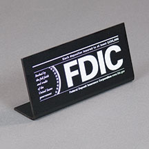 Economical FDIC Countertop Sign - 7x3