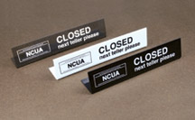 Counter Sign - Closed with NCUA Logo