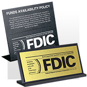 FDIC Signs - Counter