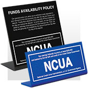 NCUA Signs - Counter