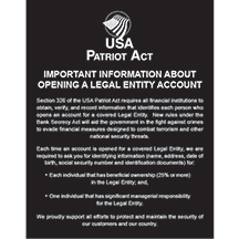 Patriot Act - Beneficial Owners - 11x14 Black Acrylic