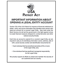 Partriot Act -  Beneficial Owners - 11x14 White Acrylic