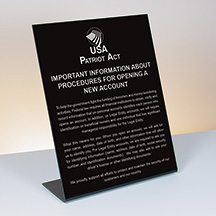 Partriot Act - Beneficial Owner - 11x14 Bent Black